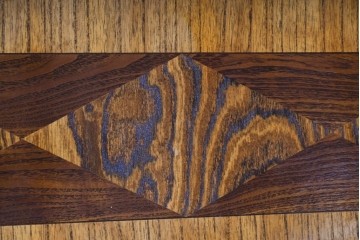 和製アンティーク　上手物!　高級品　欅(ケヤキ)材　パーケットリーが映えるモダンデザインが素敵な古い洋館の本箱　(R-087807)