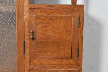 和製アンティーク　上手物!　高級品　欅(ケヤキ)材　パーケットリーが映えるモダンデザインが素敵な古い洋館の本箱　(R-087807)