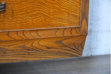 和製アンティーク　上手物!　高級品　欅(ケヤキ)材　パーケットリーが映えるモダンデザインが素敵な古い洋館の本箱　(R-087807)