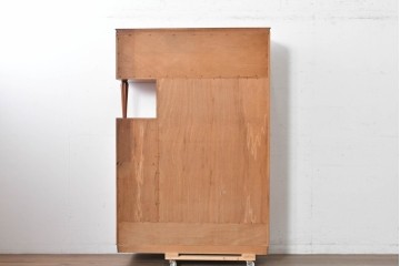 和製アンティーク　上手物!　高級品　欅(ケヤキ)材　パーケットリーが映えるモダンデザインが素敵な古い洋館の本箱　(R-087807)