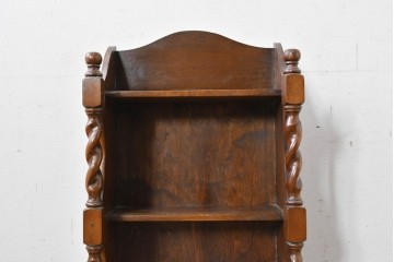 イギリスアンティーク　希少デザイン!　ツイスト支柱が印象的なブックシェルフ　(R-087809)