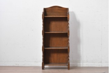 イギリスアンティーク　希少デザイン!　ツイスト支柱が印象的なブックシェルフ　(R-087810)
