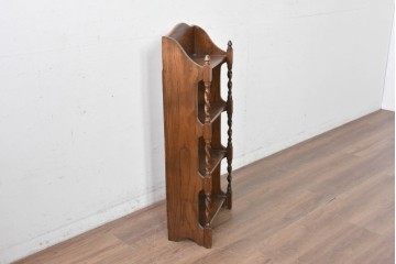 イギリスアンティーク　希少デザイン!　ツイスト支柱が印象的なブックシェルフ　(R-087810)