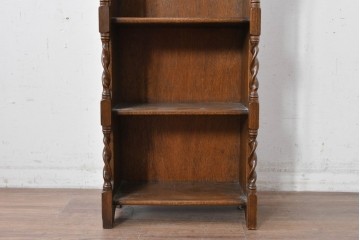 イギリスアンティーク　希少デザイン!　ツイスト支柱が印象的なブックシェルフ　(R-087810)