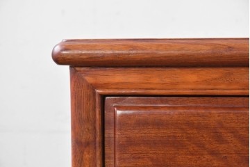 和製ヴィンテージ　花梨(カリン)材　美しい杢目と優雅な猫脚デザインのチェスト　(R-087811)