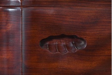 和製ヴィンテージ　花梨(カリン)材　美しい杢目と優雅な猫脚デザインのチェスト　(R-087811)