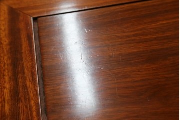 和製ヴィンテージ　花梨(カリン)材　美しい杢目と優雅な猫脚デザインのチェスト　(R-087811)