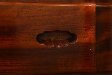 和製ヴィンテージ　花梨(カリン)材　美しい杢目と優雅な猫脚デザインのチェスト　(R-087811)