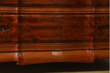 和製ヴィンテージ　花梨(カリン)材　美しい杢目と優雅な猫脚デザインのチェスト　(R-087811)