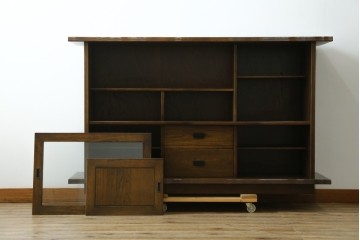 中古　美品　カリモク家具(karimoku)　美しい木目が映える ! 和モダンデザインのサイドボード　(R-087813)