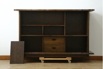 中古　美品　カリモク家具(karimoku)　美しい木目が映える ! 和モダンデザインのサイドボード　(R-087813)