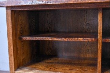 中古　美品　国産職人手作り　岩泉純木家具　和紙張りの引き戸が印象的な栓材・漆塗りのテレビボード　製作費推定70万円　(R-087815)
