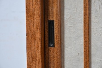 中古　美品　国産職人手作り　岩泉純木家具　和紙張りの引き戸が印象的な栓材・漆塗りのテレビボード　製作費推定70万円　(R-087815)