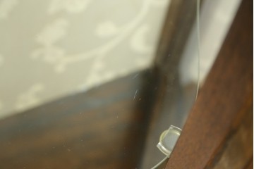 イギリスアンティーク　ウォールナット材　猫脚が優美なガラスキャビネット　(R-087816)