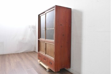 和製アンティーク　大正期から昭和初期　素朴な存在感が魅力の戸棚　(R-087818)