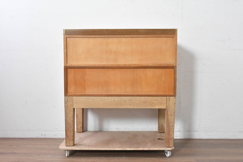 和製ヴィンテージ　昭和レトロ　KIHARA　ナラ材製　小物収納に最適な図書館のカードケース　(R-087819)