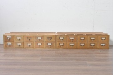和製ヴィンテージ　昭和レトロ　KIHARA　ナラ材製　卓上収納におすすめの図書館のカードケース　(R-087820)