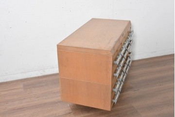 和製ヴィンテージ　昭和レトロ　KIHARA　ナラ材製　卓上収納におすすめの図書館のカードケース　(R-087822)