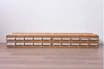 和製ヴィンテージ　昭和レトロ　KIHARA　ナラ材製　卓上収納におすすめの図書館のカードケース　(R-087822)