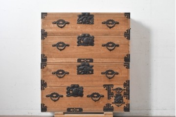 和製アンティーク　明治期から大正期　総桐材　重ね秋田箪笥　(R-087824)