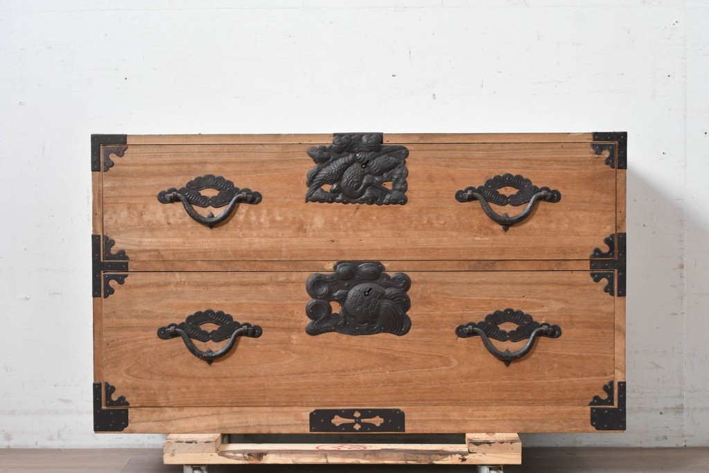 和製アンティーク　明治期から大正期　総桐材　秋田箪笥ローボード　(R-087825)