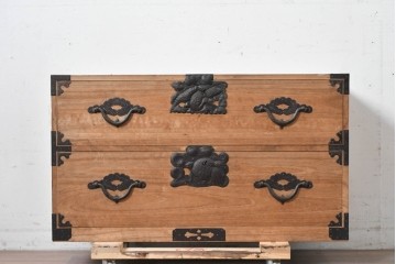 和製アンティーク　明治期から大正期　総桐材　秋田箪笥ローボード　(R-087825)