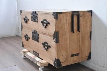 和製アンティーク　明治期から大正期　総桐材　秋田箪笥ローボード　(R-087825)