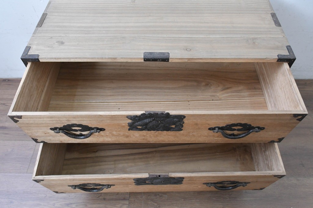 和製アンティーク　明治期から大正期　総桐材　秋田箪笥ローボード　(R-087825)