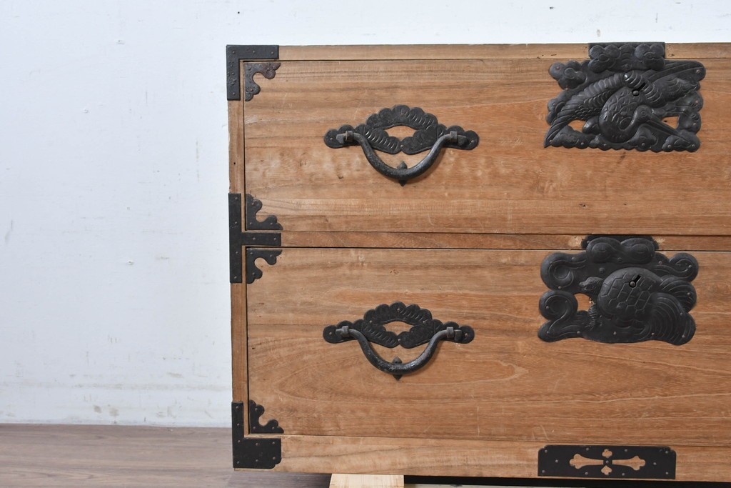 和製アンティーク　明治期から大正期　総桐材　秋田箪笥ローボード　(R-087825)