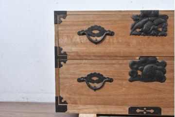 和製アンティーク　明治期から大正期　総桐材　秋田箪笥ローボード　(R-087825)