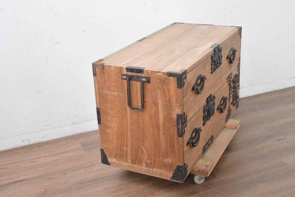 和製アンティーク　明治期から大正期　総桐材　秋田箪笥ローボード　(R-087826)