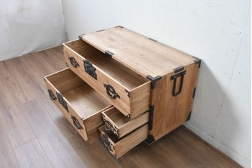 和製アンティーク　明治期から大正期　総桐材　秋田箪笥ローボード　(R-087826)