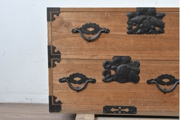 和製アンティーク　明治期から大正期　総桐材　秋田箪笥ローボード　(R-087826)