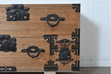 和製アンティーク　明治期から大正期　総桐材　秋田箪笥ローボード　(R-087826)