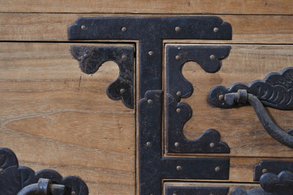 和製アンティーク　明治期から大正期　総桐材　秋田箪笥ローボード　(R-087826)