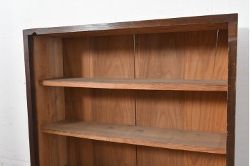 和製アンティーク　人気の薄型!!　素朴でレトロな雰囲気のガラス戸棚　(R-087831)