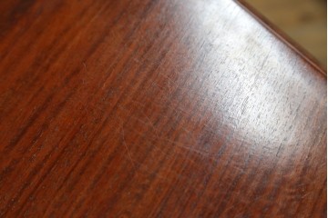 和製ヴィンテージ　美品　希少デザイン!　花梨(カリン)材　六角形の珍しいフォルムが魅力的なガラスケース　(R-087835)