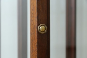 和製ヴィンテージ　美品　希少デザイン!　花梨(カリン)材　六角形の珍しいフォルムが魅力的なガラスケース　(R-087835)