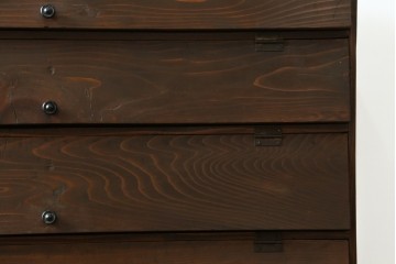 和製アンティーク　昭和レトロ　懐かしのパタパタ扉が付いた古い木味の下駄箱　(R-087837)