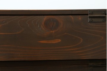 和製アンティーク　昭和レトロ　懐かしのパタパタ扉が付いた古い木味の下駄箱　(R-087837)