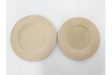 希少　イギリスヴィンテージ　WEDGWOOD(ウェッジウッド)　DRABWARE(ドラブウェア)　トリオ6客・プレート6点セット　(R-087843)
