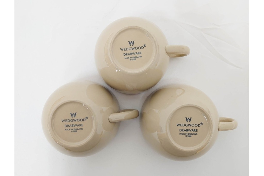 希少　イギリスヴィンテージ　WEDGWOOD(ウェッジウッド)　DRABWARE(ドラブウェア)　トリオ6客・プレート6点セット　(R-087843)