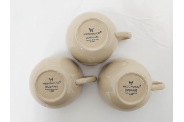 希少　イギリスヴィンテージ　WEDGWOOD(ウェッジウッド)　DRABWARE(ドラブウェア)　トリオ6客・プレート6点セット　(R-087843)