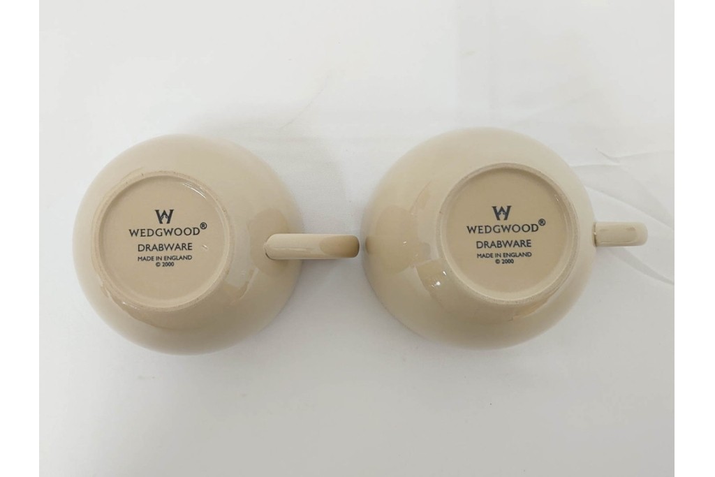 希少　イギリスヴィンテージ　WEDGWOOD(ウェッジウッド)　DRABWARE(ドラブウェア)　トリオ6客・プレート6点セット　(R-087843)