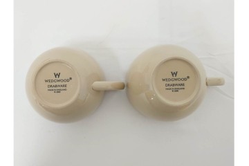 希少　イギリスヴィンテージ　WEDGWOOD(ウェッジウッド)　DRABWARE(ドラブウェア)　トリオ6客・プレート6点セット　(R-087843)