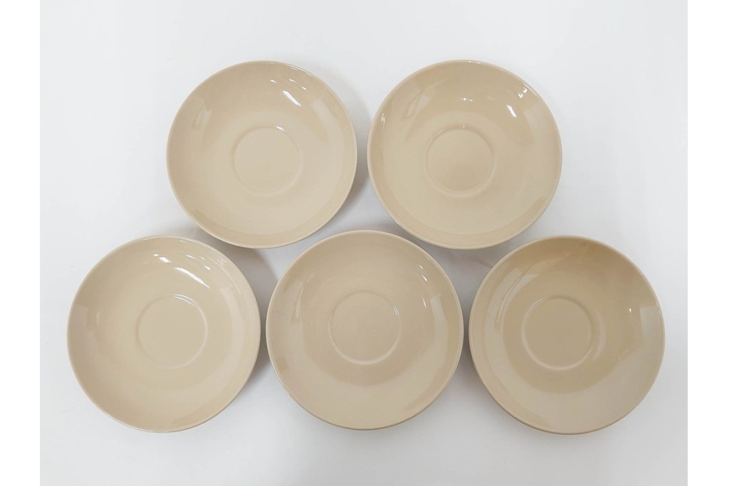 希少　イギリスヴィンテージ　WEDGWOOD(ウェッジウッド)　DRABWARE(ドラブウェア)　トリオ6客・プレート6点セット　(R-087843)