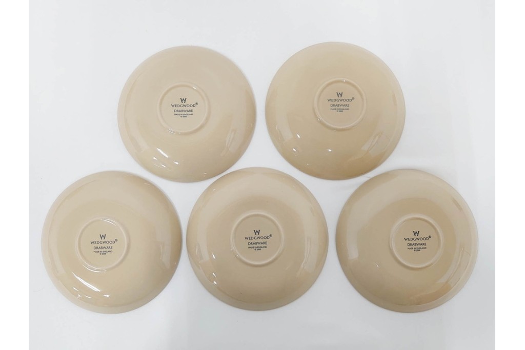 希少　イギリスヴィンテージ　WEDGWOOD(ウェッジウッド)　DRABWARE(ドラブウェア)　トリオ6客・プレート6点セット　(R-087843)