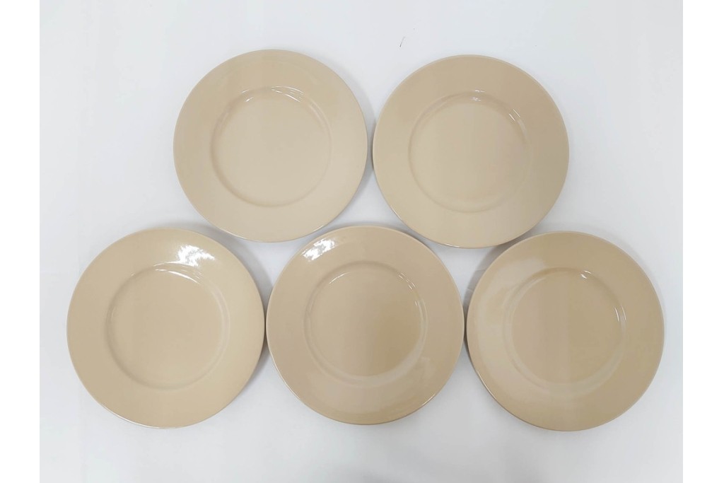 希少　イギリスヴィンテージ　WEDGWOOD(ウェッジウッド)　DRABWARE(ドラブウェア)　トリオ6客・プレート6点セット　(R-087843)