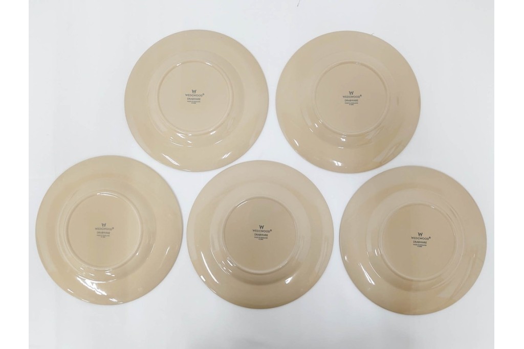 希少　イギリスヴィンテージ　WEDGWOOD(ウェッジウッド)　DRABWARE(ドラブウェア)　トリオ6客・プレート6点セット　(R-087843)