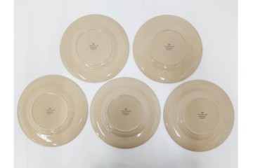 希少　イギリスヴィンテージ　WEDGWOOD(ウェッジウッド)　DRABWARE(ドラブウェア)　トリオ6客・プレート6点セット　(R-087843)